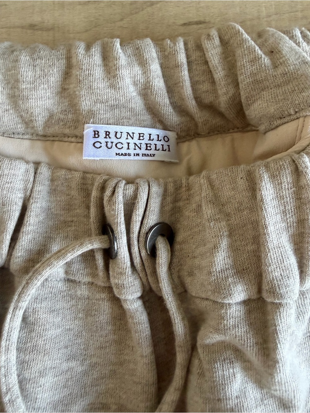 Brunello Cucinelli Beige Drawstring Joggers 100% Cotton